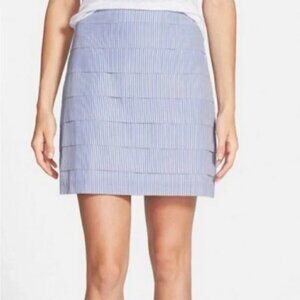 Vineyard Vines Tiered Blue and White Striped Mini Skirt size 14